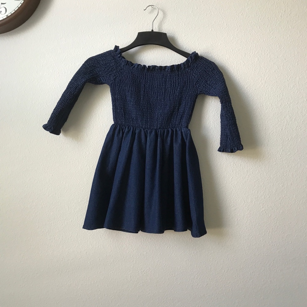 Kids Size 10/12 off the shoulder denim dress mini